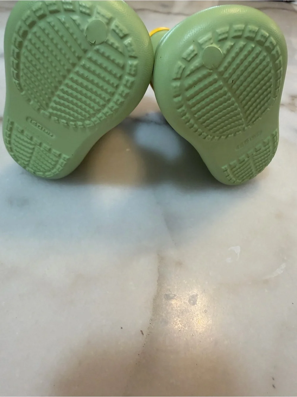 Kids Green Dinosaur Rain Boots with Yellow Trim